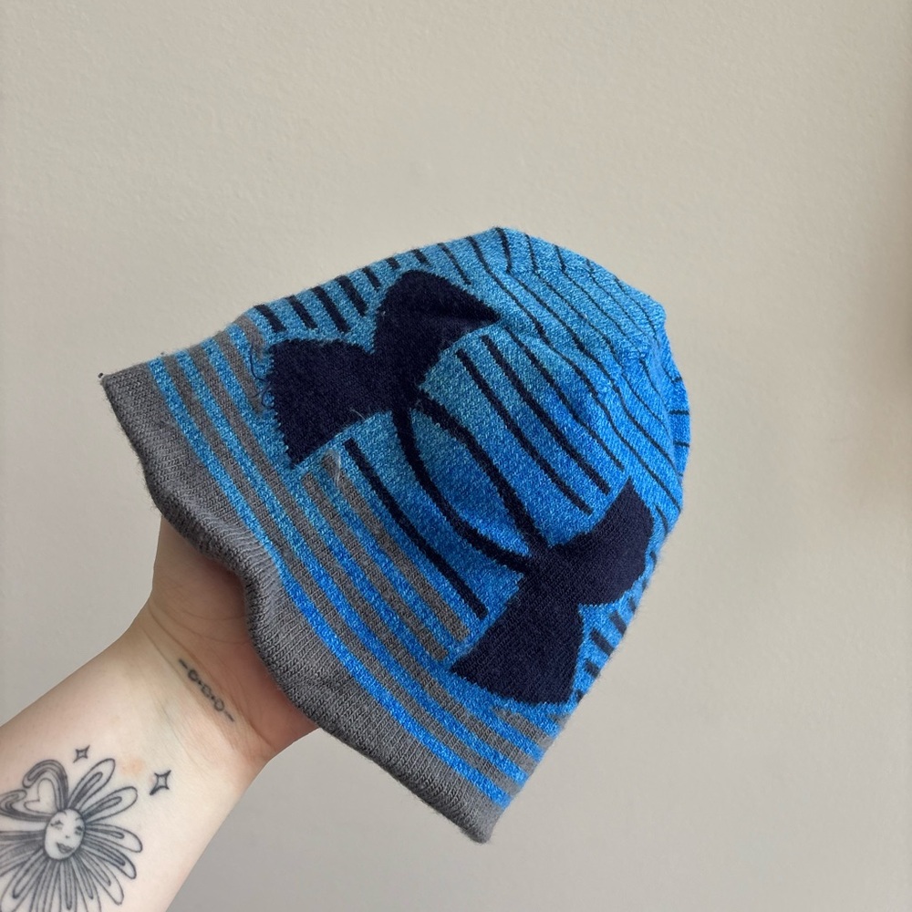 Columbia Blue and Gray Knit Beanie Hat